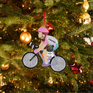 Personalized Christmas Sport Ornament Bicycle Girl