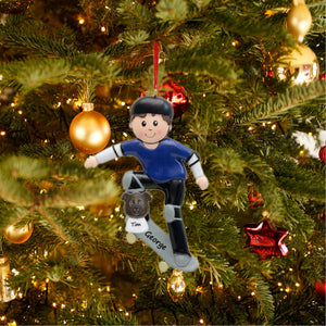 Personalized Christmas Sport Ornament Skateboard Boy