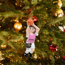 Load image into Gallery viewer, Personalized Christmas Sport Ornament Basketball Girl
