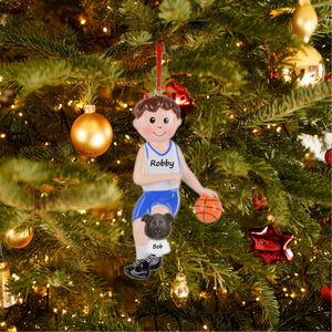 Personalized Christmas Sport Ornament Basketball Boy