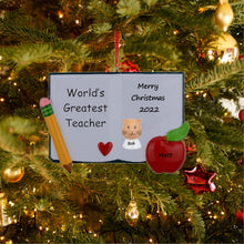 Load image into Gallery viewer, Personalized Gift  Christmas Occupation Ornament Teachers&#39; Book
