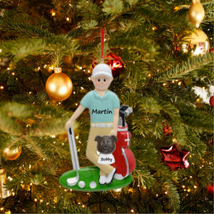 Personalized Christmas Sport Ornament Golf Boy