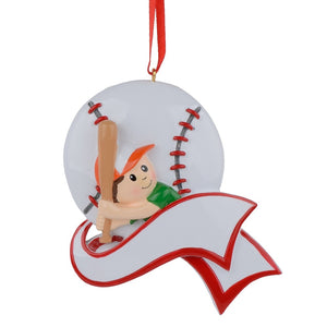 Personalized Christmas Sport Ornament Racing Baseball Boy