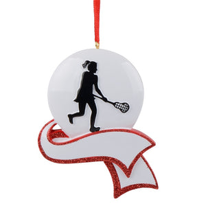 Personalized Christmas Sport Ornament Women's Lacrosse