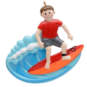 Maxora Personalized Christmas Gift Sport Ornament Surfing Boy