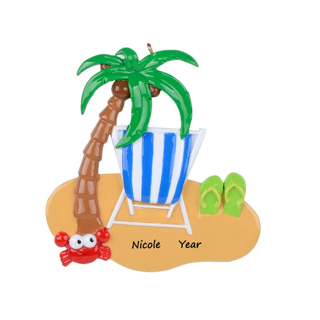 Personalized Christmas Ornament Vacation at Beach