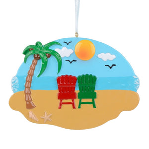 Personalized Christmas Ornament Sand Chair Family 2