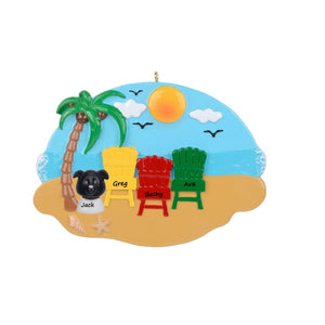 Customize Gift Christmas Ornament Sand Chair Family 3