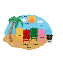 Load image into Gallery viewer, Personalized Christmas Ornament Sand Chair Family 4
