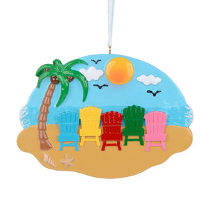 Personalized Christmas Gift Ornament Sand Chair Family 5