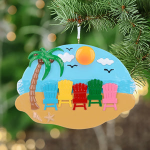 Personalized Christmas Ornament Sand Chair Family 5