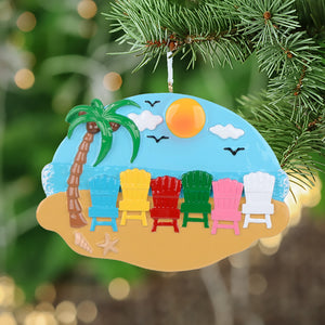Personalized Christmas Ornament Sand Chair Family 6