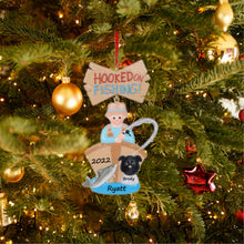 Load image into Gallery viewer, Personalized Ornament Hooked on Fishing
