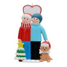 Load image into Gallery viewer, Personalized Christmas Ornament Couple With Dog
