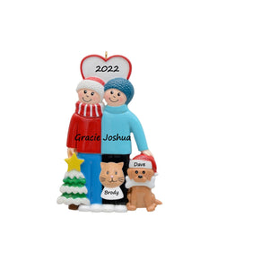 Personalized Christmas Ornament Couple With Dog