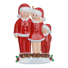 Load image into Gallery viewer, Personalized Ornament Pajama Family 3 Christmas Decoration Ornament
