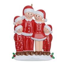 Load image into Gallery viewer, Personalized Ornament Pajama Family 5 Christmas Decoration Ornament
