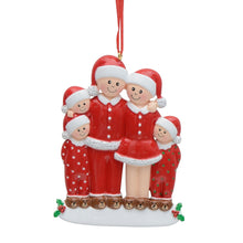 Load image into Gallery viewer, Personalized Ornament Pajama Family 5 Christmas Decoration Ornament
