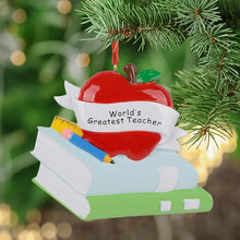 Load image into Gallery viewer, Personalized Christmas Ornament World&#39;s Greatest Teacher
