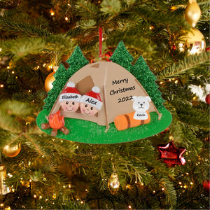 Personalized Christmas Gift Holiday Decoration Ornament  Camp Out Family 2