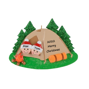 Personalized Christmas Ornament Camp Out Family 2