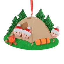 Load image into Gallery viewer, Personalized Christmas Ornament Camp Out Family 3
