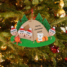 Load image into Gallery viewer, Personalized Christmas Ornament Camp Out Family 4
