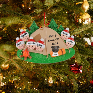 Customized Christmas Ornament Camp Out Family