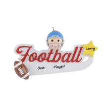 Load image into Gallery viewer, Personalized Christmas Sport Ornament Football Boy
