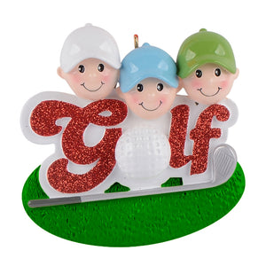 Customized Christmas Sport Ornament Golf Friend of 3