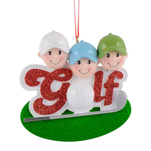 Customized Christmas Sport Ornament Golf Friend of 3