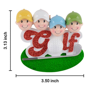 Customized Christmas Gift Sport Ornament Gift Golf Friend of 4