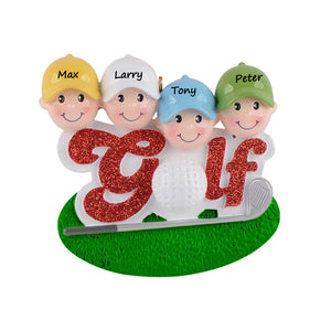 Customized Christmas Gift Sport Ornament Gift Golf Friend of 4