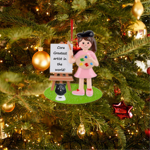 Personalized Gift Christmas Tree Decoration Ornament Artist Girl