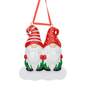 Customize Christmas Ornament Gnomes Family of 2