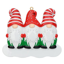 Load image into Gallery viewer, Customize Christmas Ornament Gnomes Family of 3
