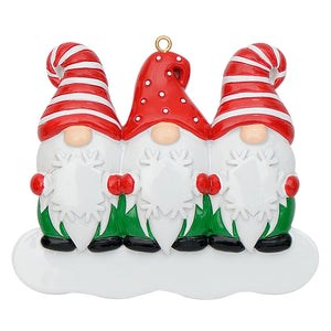 Customize Family Gift Christmas Ornament Gnomes Family of 3
