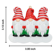 Load image into Gallery viewer, Customize Christmas Ornament Gnomes Family of 3
