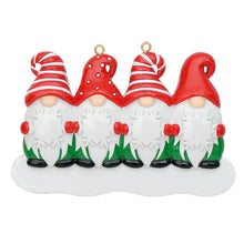 Load image into Gallery viewer, Customize Christmas Family Ornament Gift Gnomes Family 4
