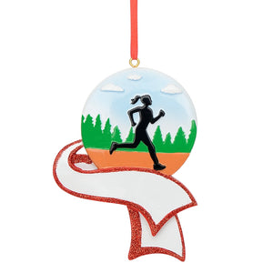 Personalized Christmas Sport Ornament Jogging Girl