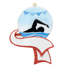 Load image into Gallery viewer, Personalized Christmas Sport Ornament Swimming

