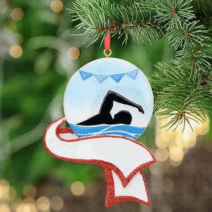 Personalized Christmas Sport Ornament Swimming