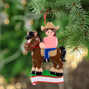 Personalized Christmas Sport Ornament Ridding Girl