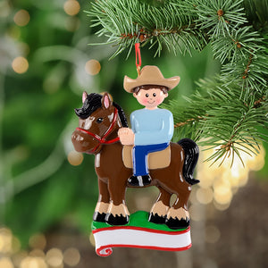 Personalized Christmas Sport Ornament Ridding Boy