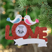 Load image into Gallery viewer, Personalized Christmas Ornament LOVE Photo frame
