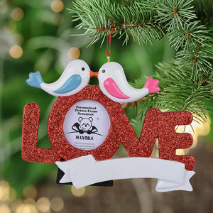Personalized Christmas Ornament LOVE Photo frame