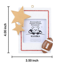 Load image into Gallery viewer, Personalized Christams Sport Photo Frame Ornament Football
