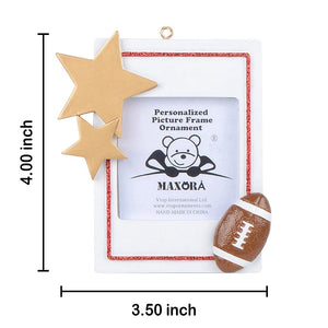 Personalized Gift for Christams Sport Photo Frame Ornament Football