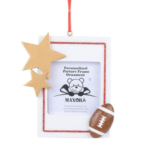 Personalized Gift for Christams Sport Photo Frame Ornament Football