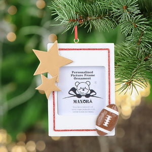 Personalized Christams Sport Photo Frame Ornament Football